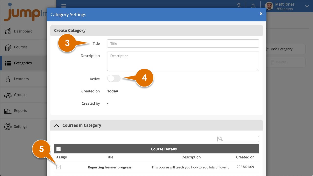 Add title and setup category