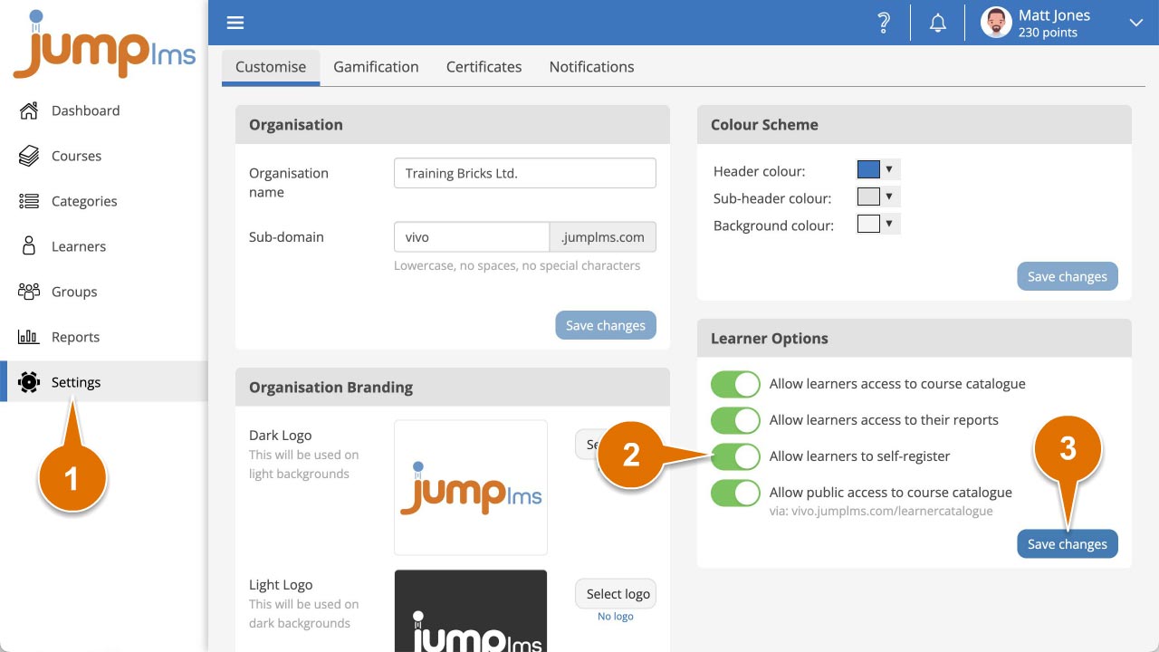 Click your profile picture