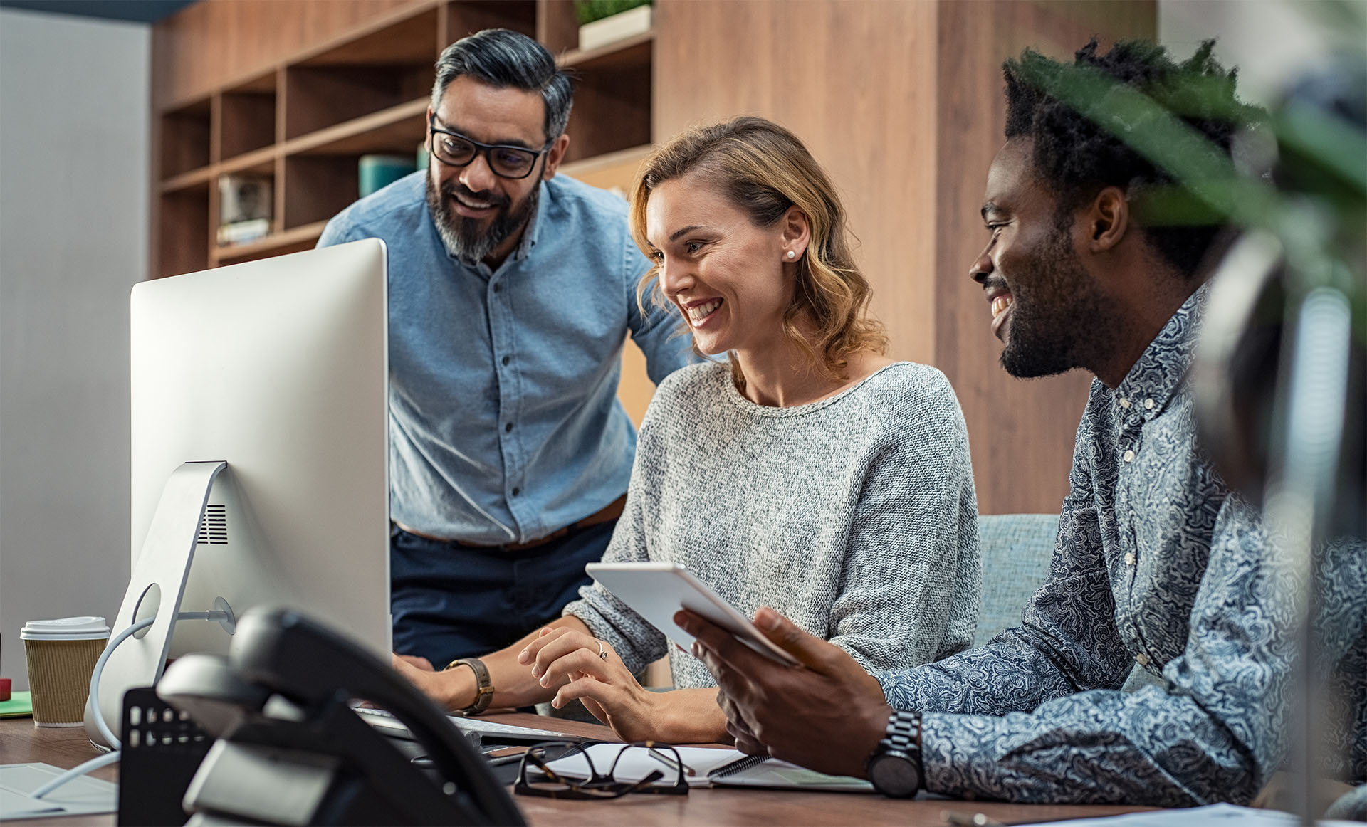 Small business team using JumpLMS for online employee training